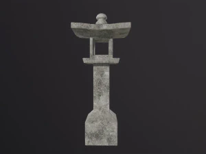 Japanese stone lantern 3D Model