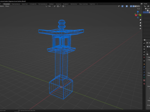 Japanese stone lantern 3D Model