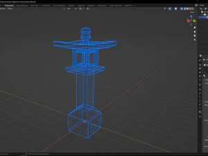 Japanese stone lantern 3D Model