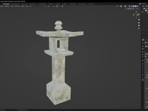Japanese stone lantern 3D Model