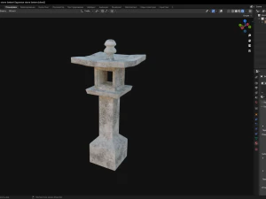 Japanese stone lantern 3D Model