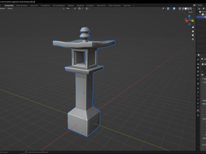 Japanese stone lantern 3D Model