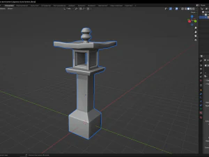 Japanese stone lantern 3D Model