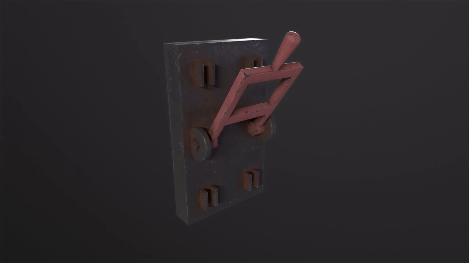 Rusted lever switch 3D Model .c4d .max .obj .3ds .fbx .stl .blend