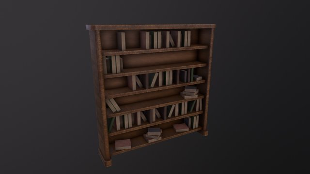 Bookshelf 3D Model .c4d .max .obj .3ds .fbx .stl .blend 