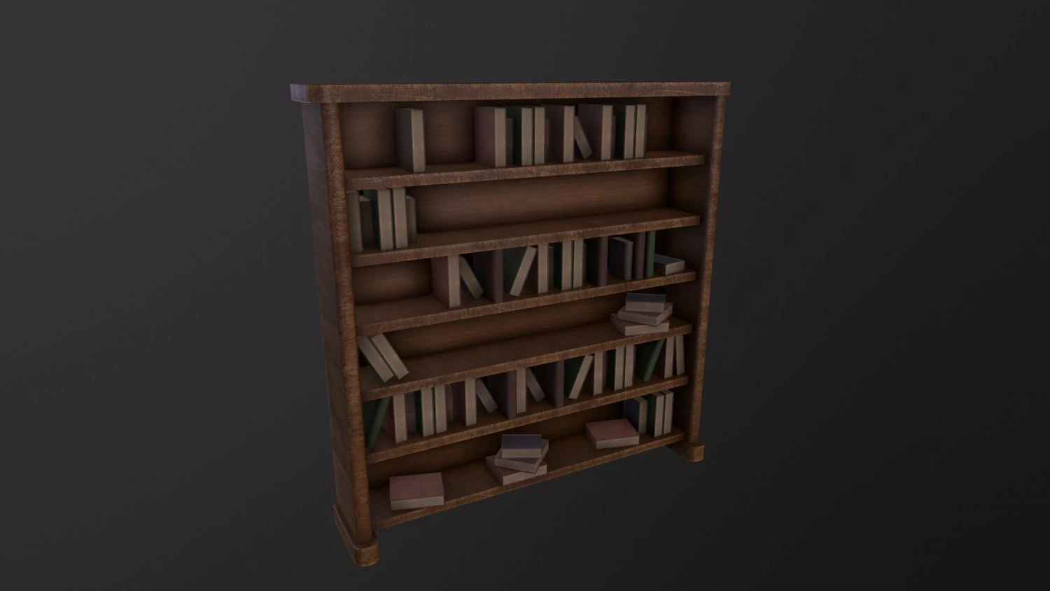 Bookshelf 3D Model .c4d .max .obj .3ds .fbx .stl .blend 