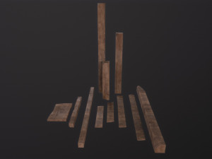 Wooden Planks and Beams 3D 모델