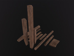 Wooden Planks and Beams 3D 모델
