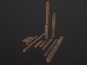 Wooden Planks and Beams 3D 모델
