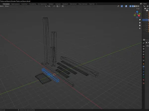 Wooden Planks and Beams 3D Model