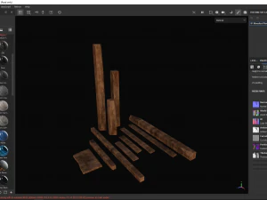 Wooden Planks and Beams 3D Model