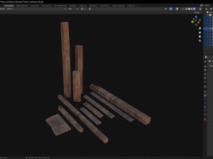 Wooden Planks and Beams 3D 모델