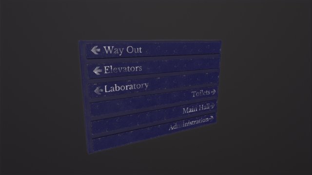 Hospital direction sign 3D 模型 .c4d .max .obj .3ds .fbx .stl .blend 