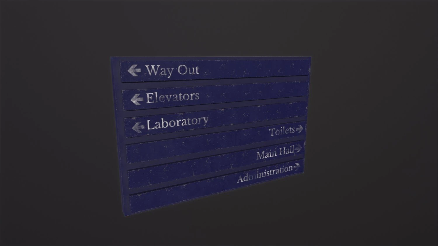 Hospital direction sign 3D Model .c4d .max .obj .3ds .fbx .stl .blend 