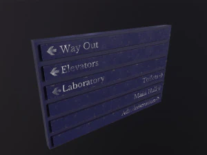 Hospital direction sign 3D Model