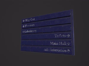 Hospital direction sign 3D Model