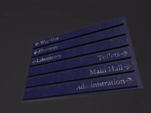 Hospital direction sign 3D Model