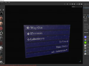 Hospital direction sign 3D Model