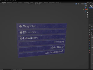 Hospital direction sign 3D Model