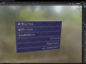 Hospital direction sign 3D Model