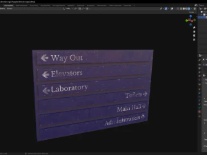 Hospital direction sign 3D Model