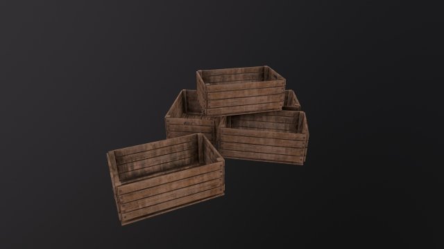 Wooden Box 3D Model .c4d .max .obj .3ds .fbx .stl .blend 