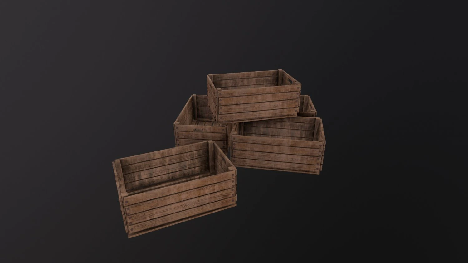 Wooden Box 3D Model .c4d .max .obj .3ds .fbx .stl .blend
