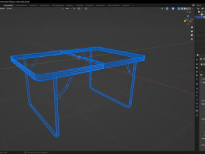 Military metal table 3D Model