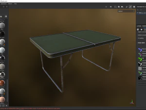 Military metal table 3D Model