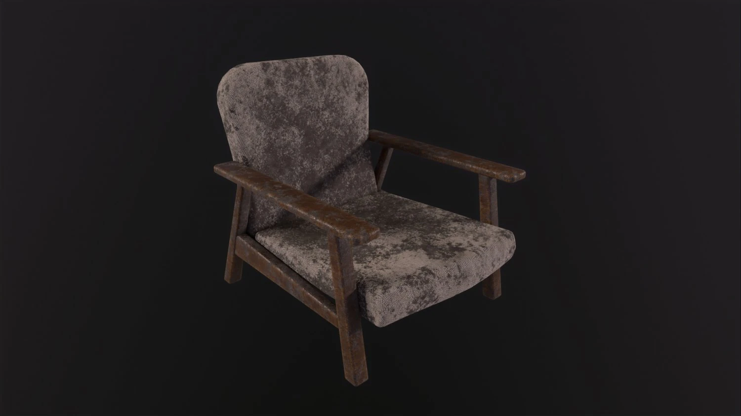 Post apocalyptic chair 3D Model .c4d .max .obj .3ds .fbx .stl .blend 