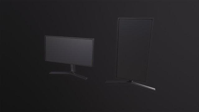 Basic PC Monitor 3D-Modell .c4d .max .obj .3ds .fbx .stl .blend 