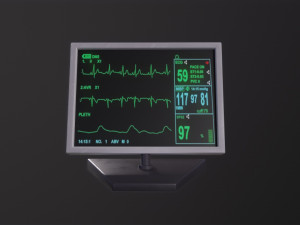 Monitor with heart rate 3Dモデル