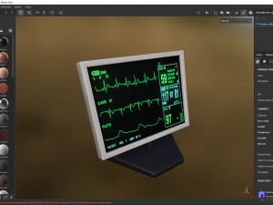 Monitor with heart rate 3D Model