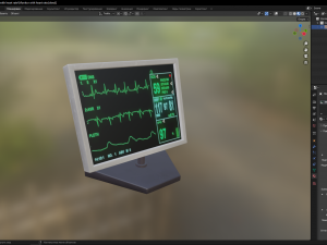Monitor with heart rate 3Dモデル