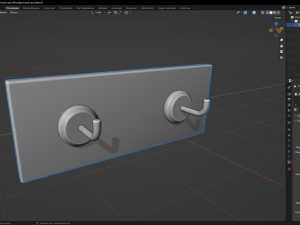 Wooden hook rack Model 3D