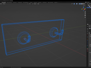 Wooden hook rack Model 3D