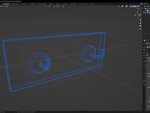 Wooden hook rack 3D Model