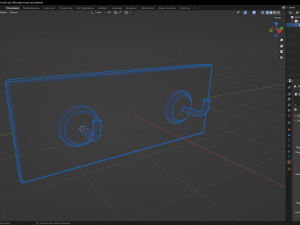 Wooden hook rack Model 3D