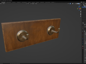 Wooden hook rack Model 3D