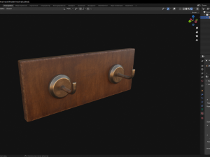 Wooden hook rack Model 3D