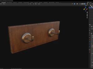 Wooden hook rack 3D Model
