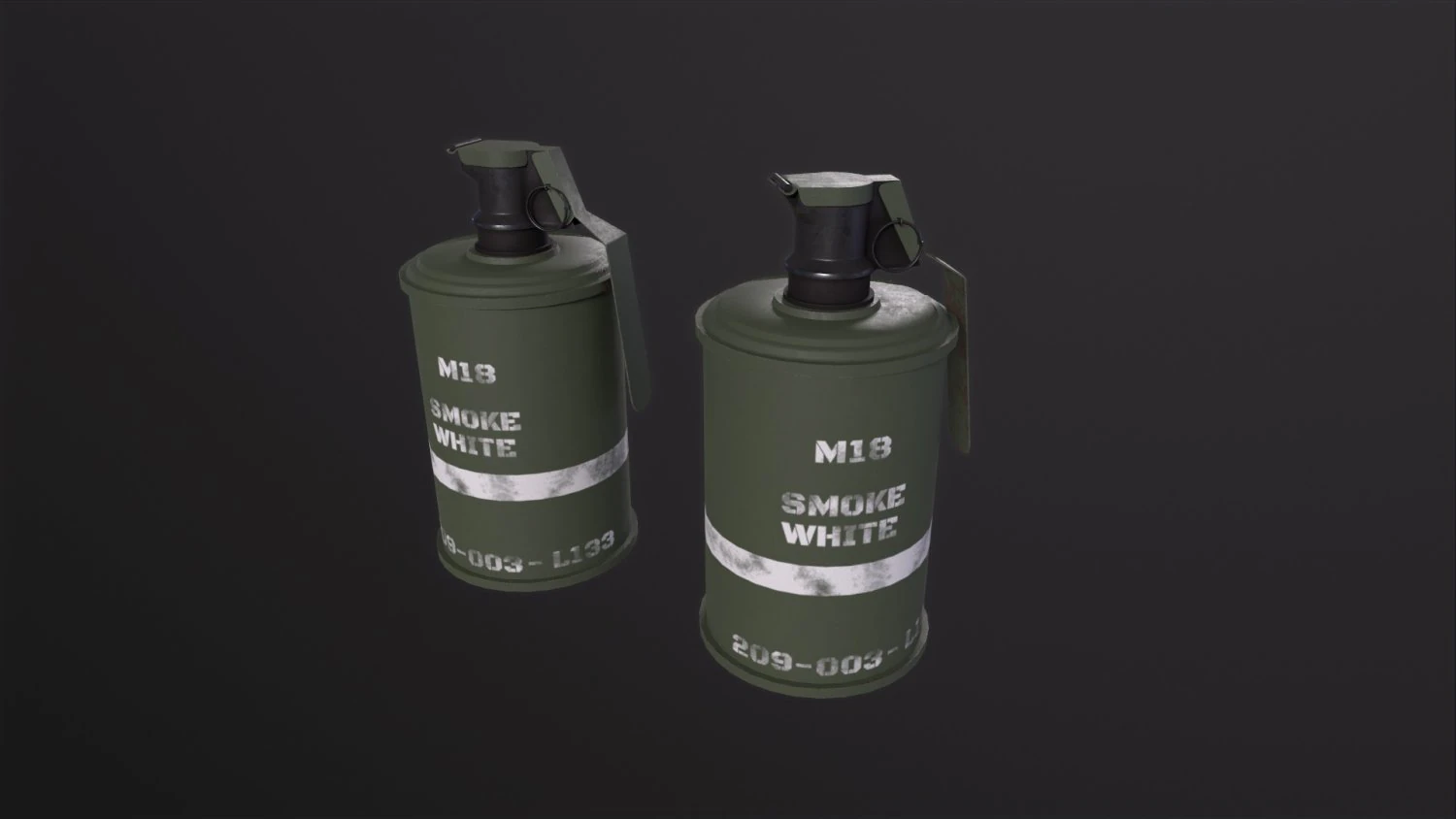 M18 Smoke Grenade 3D Model .c4d .max .obj .3ds .fbx .stl .blend 