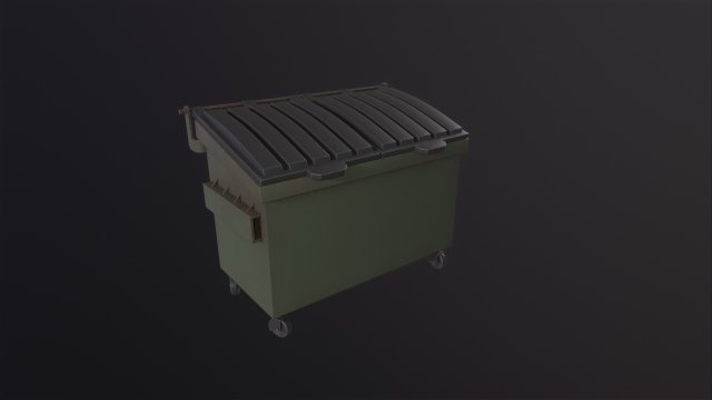 Trash Container 3D Model .c4d .max .obj .3ds .fbx .stl .blend 