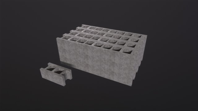 Cinder Blocks Model 3D .c4d .max .obj .3ds .fbx .stl .blend 
