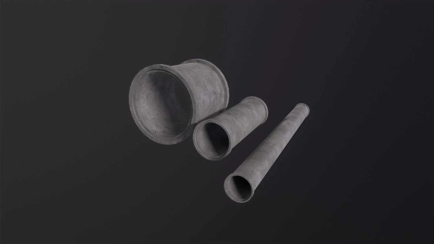 Concrete industrial pipes 3D Model .c4d .max .obj .3ds .fbx .stl .blend 