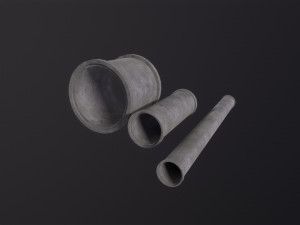 Concrete industrial pipes 3D मॉडल