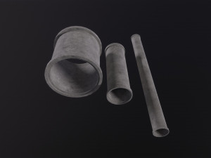 Concrete industrial pipes 3D Model