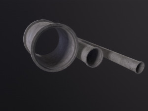 Concrete industrial pipes 3D Model
