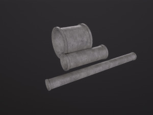 Concrete industrial pipes 3D Model