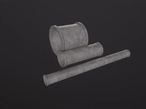 Concrete industrial pipes 3D Model